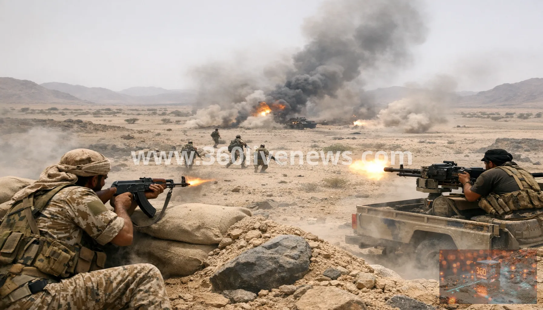 Heavy fighting on Yemen desert front lines against Houthis in Lahj governorate