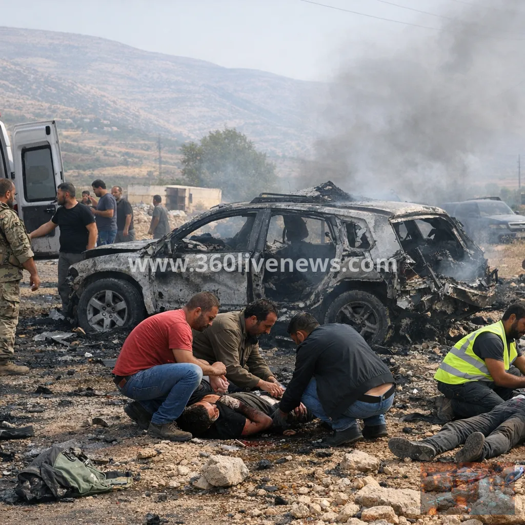 Israeli drone strike wounds six in Lebanon near Syria border