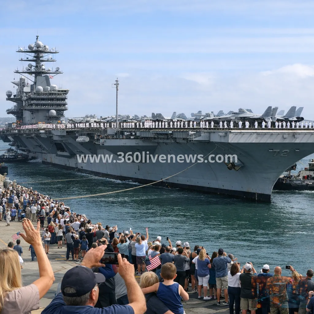 USS Abraham Lincoln returns to San Diego after record 265-day deployment