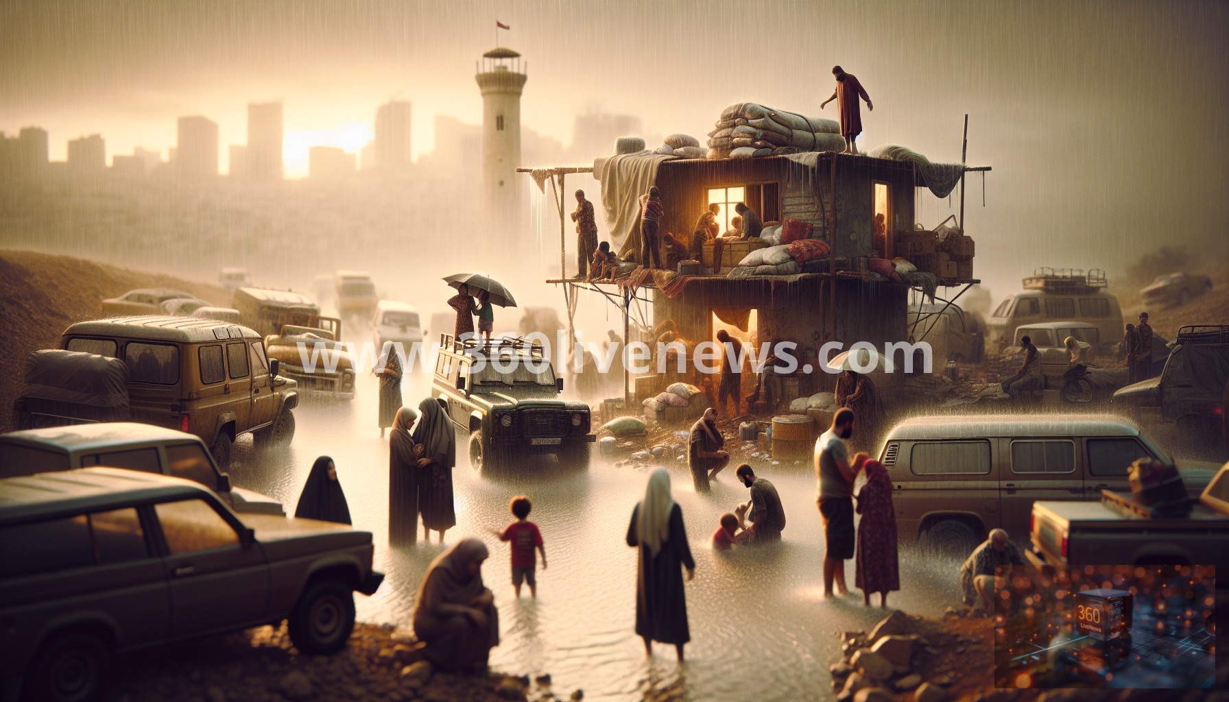 Displaced families in Sidon turn vehicles into shelters amid intensified military operations in Lebanon